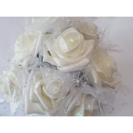 White Glitter Roses